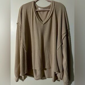 NWT Altar’d State tan/beige medium oversized sweater